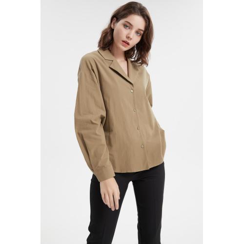 Fashionable long sleeve cotton blouse fitness