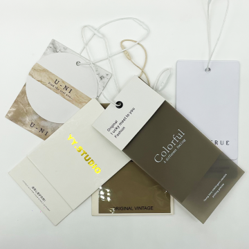 Custom Logo Hang Tags for Fashion Garments - Embossed Paper Swing Tags with String