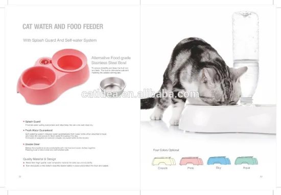 Pet feeder, double cat feeder, pet feeding, silicone double feeder, plastic material