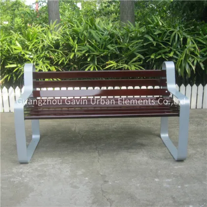 Hardwood outdoor seating wooden public seating