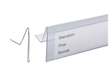 Plastic Pvc Custom Color Retail Product Price Label, Clear Plastic Label Holder / Strip Label Holders 31240