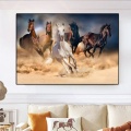 Five Running Horse Poster Wild Animals Oil Painting on Canvas Posters and Prints Wall Art Picture for Living Room Unframed