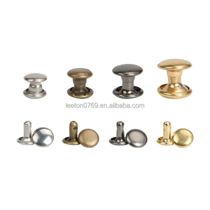 Stock Supply Garment Accessories: 4 Colors, 5mm-12mm Brass Double Faced Metal Rivets