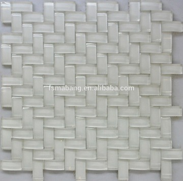 MBP6013 foshan supplier super white irregular crystal glass mosaic tile