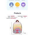 Regenbogen und Glitzer transparent gefärbter PVC -Kinder -Rucksack