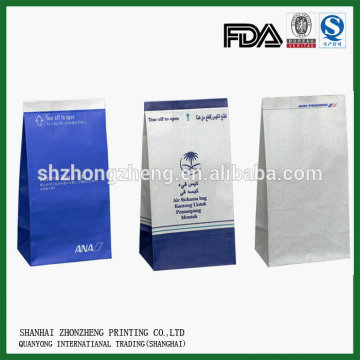 air sickness bag pe poly laminated disposable air sickness bag waste bag