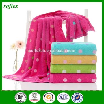 wholesale 100% cotton thick 440g polka dot bath towels