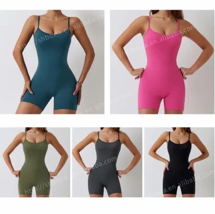 2023 New Arrivals Black Seamless Yoga Jumpsuit for Body Shaping and Hip Lifting