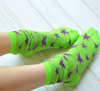 Young Girls Five-Stars Custom Fluorescent Socks
