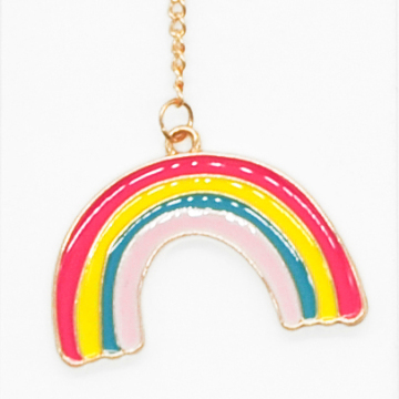 Alloy Chain Bookmark with Rainbow Charm: Stylish Accessory for Book Lovers
