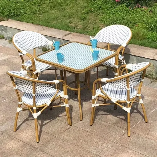 Modern Outdoor Dining Room Rattan Table and Chair Set