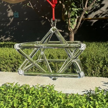 Clear Quartz Merkaba Singing Pyramid for Spiritual Meditation and Energy Healing