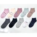 Candy-colored socks with geometric patterns
