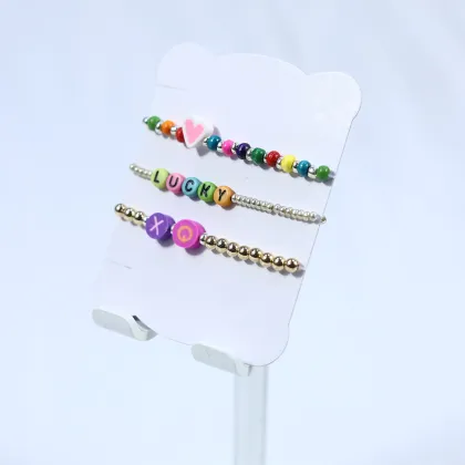 Lucky girl bracelet with 12MM soft clay lettering