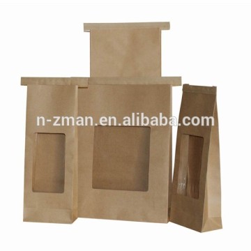 Kraft paper bag for coffee beans,kraft paper bag with window,kraft paper bag with heat seal