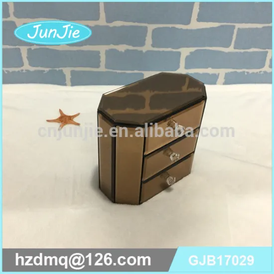 New design 3 drawer layers glass jewelry box