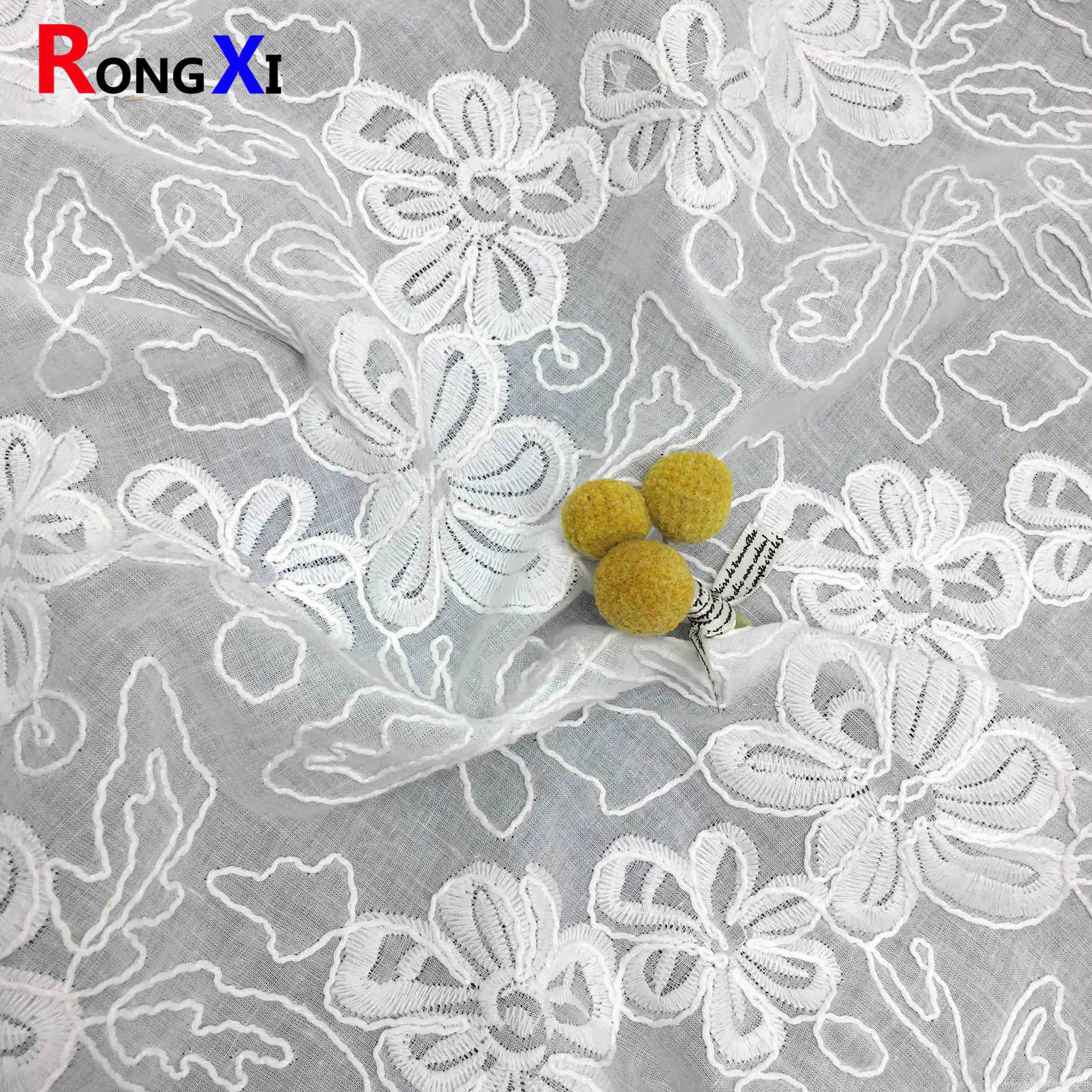 Cotton Eyelet Fabric with Backbone Line for Clothing