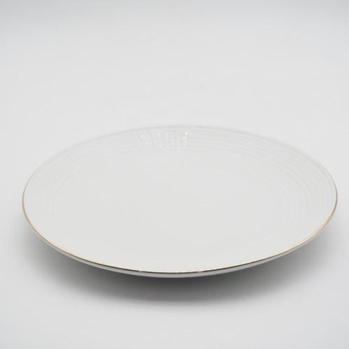 Conjunto de jantar de porcelana de porcelana de luxo em relevamento branco, conjunto de jantar chinês de porcelana fina de porcelana