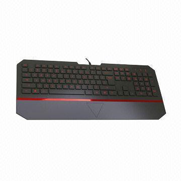 Wired keyboard with wide palm rest