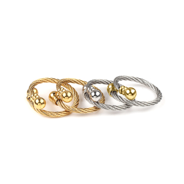 Hot Sales High Polished Cable Unisex Stainless Steel Engagement Rings