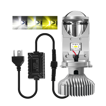 H4 Dual Beam Hi/Lo 40W LED Headlights with Triple 3 Color Mini Projector Lens Y6