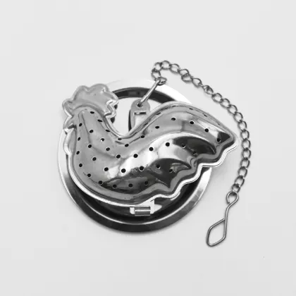 Chicken Shaped Stainless Steel Rose Gold Tea Infuser for Loose Leaf Tea