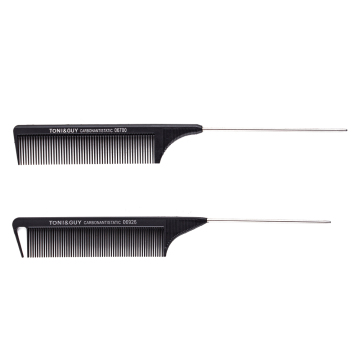 AliLeader New Product Salon Hairdressiong Comb Plastic Carbon Fiber Barber Pin Tail Black Comb