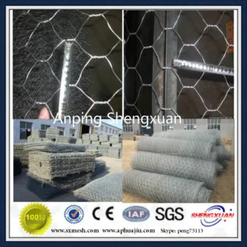 Hexagonal gabion box for stone cage wall
