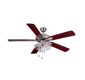 Drawstring controlled ceiling fan with light