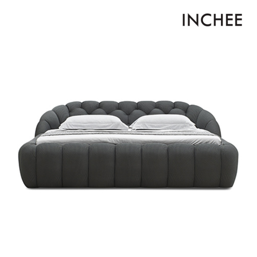 Fabric Soft Bed Black Upholstered Soft Contemporary Beds Supplier