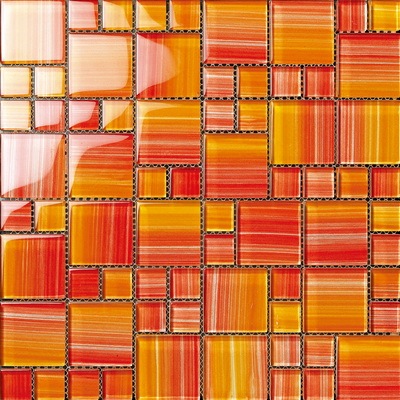 Warna Orange Jingga Warna Lukisan Tangan Mosaic