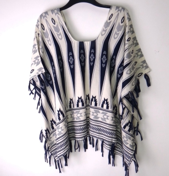 Ladies Printing Kaftan With Tassel