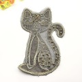 Seil Stickerei Patch Cartoon goldene Katze Pin Perlen
