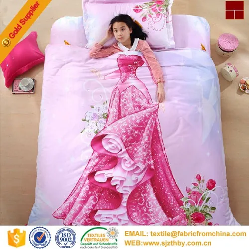 factory price polyester cotton fabric 3d kids bed sheet covers