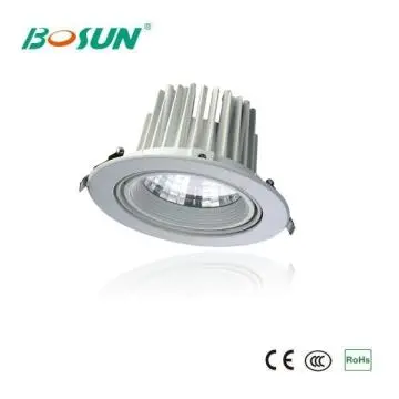 24W Round White Aluminum COB Adjustable Downlight