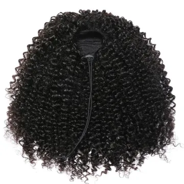 HTHAIR Drawstring Ponytail Hair Extension for Black Women - 4b 4c Afro Kinky Curly