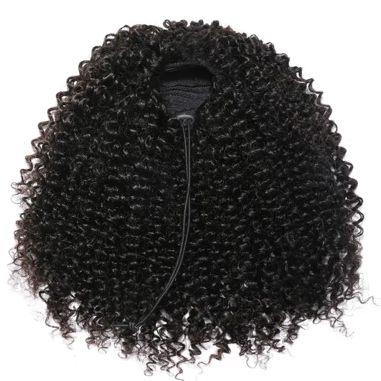 HTHAIR Drawstring Ponytail Hair Extension for Black Women - 4b 4c Afro Kinky Curly