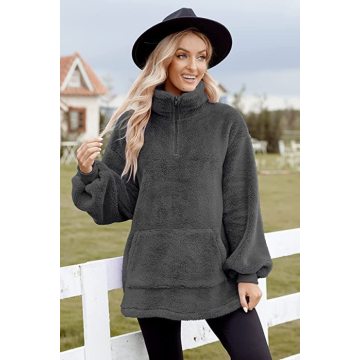 Bluza damska sherpa pullover fuzzy