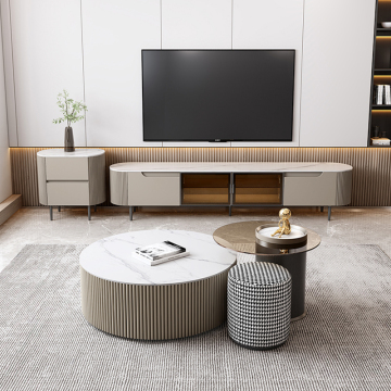 Modern Luxury Wrought Iron and Wood Storage TV Cabinet
