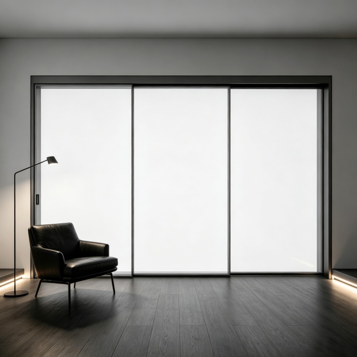 Puerta corrediza de aluminio con marco delgado