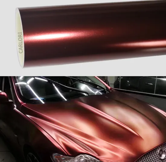 satin metallic wine red car wrap vinyl