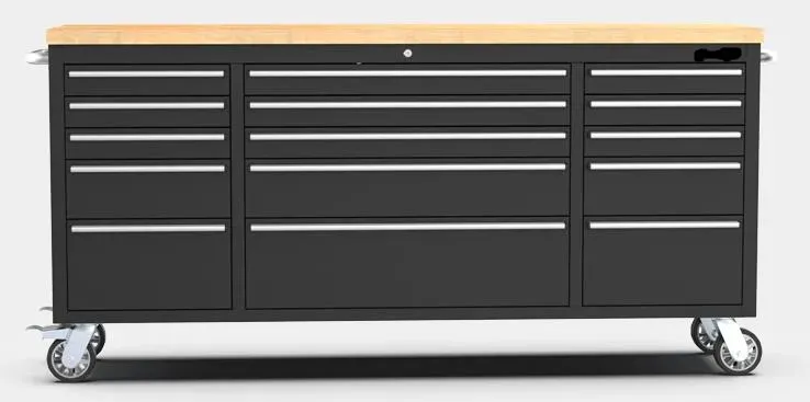 Red 15-Drawer Metal Workbench with Wheel