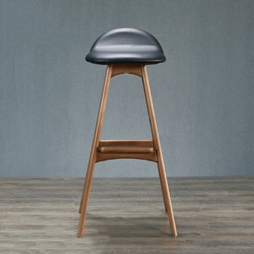 Modern Bar Stool Solid Wood High Stool Kitchen Creative Coffee Chair Leather Top Design Wholesale