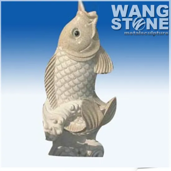 Life Size Jumping Fish Stone Sculpture