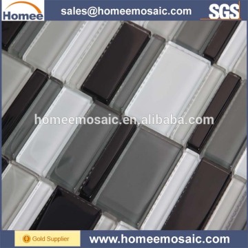white and black crystal multi size mosaic tile for wall decoration