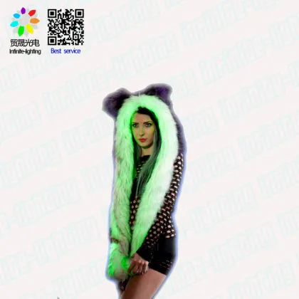 LED Wolf Hooded Scarf Hat
