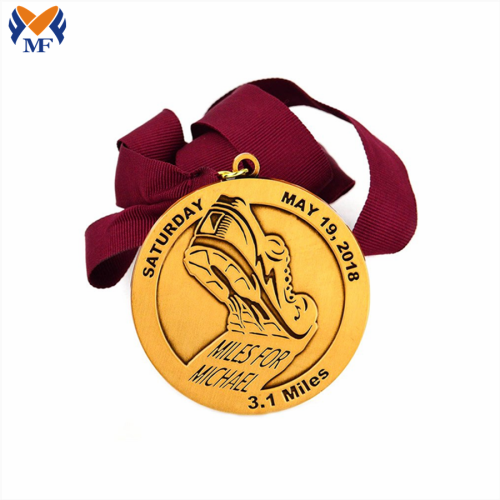 Medalhas de corrida de metal de bronze diecast personalizadas