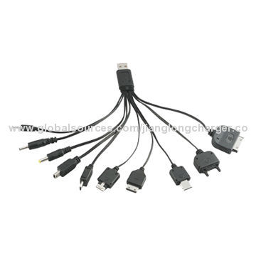 10-in-1 USB cables, USB 2.0 syn data and charging cables