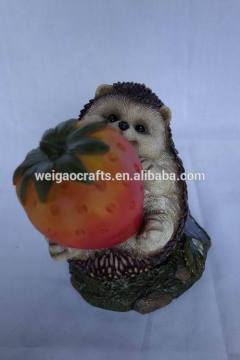 New figurine Resin statue of hedgehog with strawberry