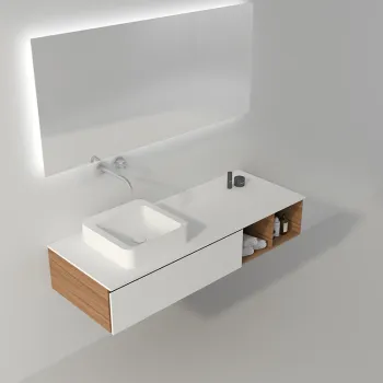 BS-8318 Square Solid Surface Countertop Sink for Bathroom